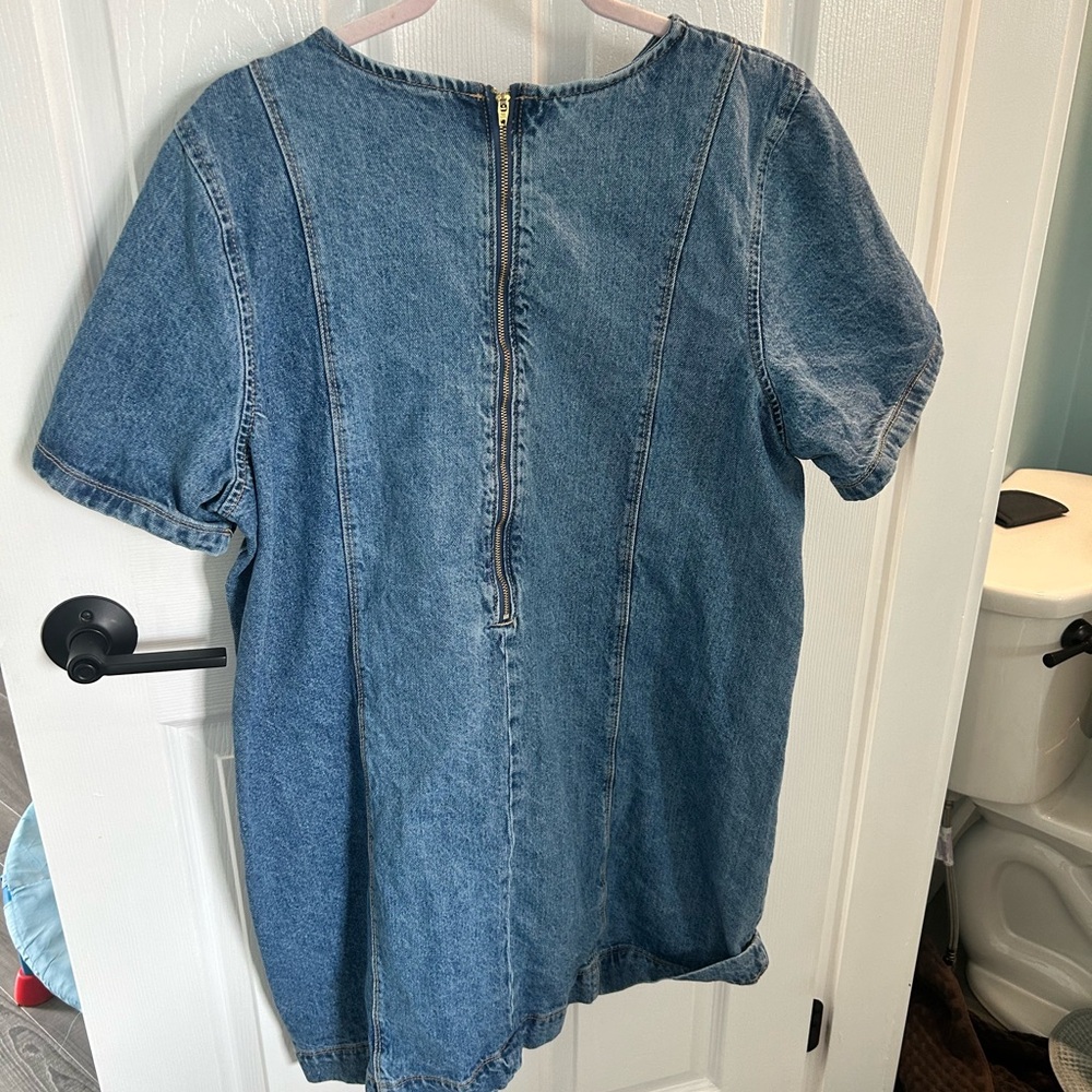 3/40$ Denim Mini Dress - Light Blue - Picture 5 of 5
